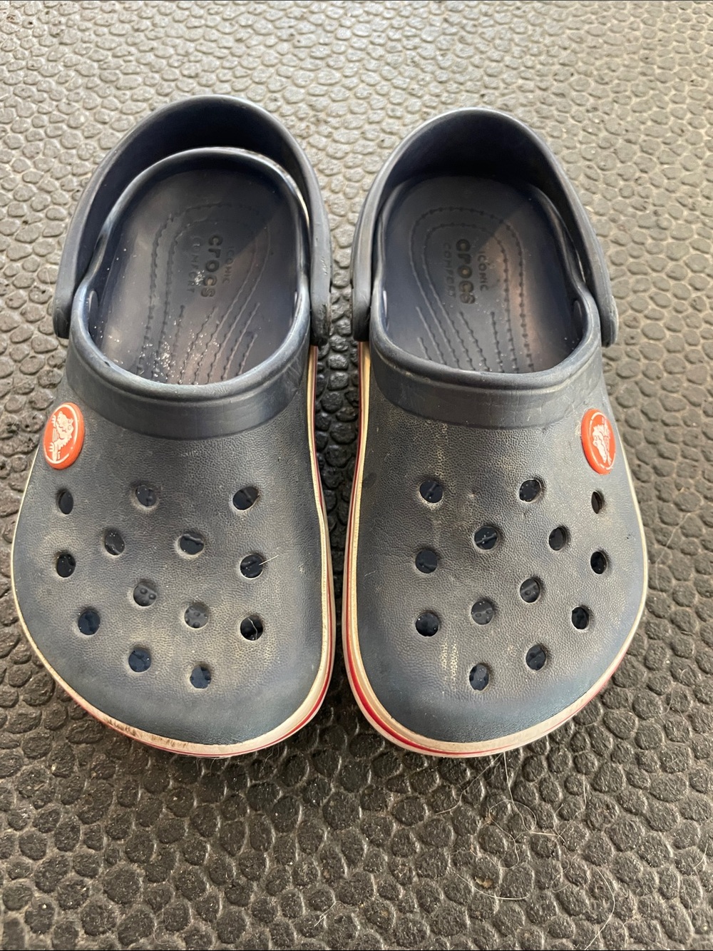 CROCS Kids Navy Clogs with Red Accent